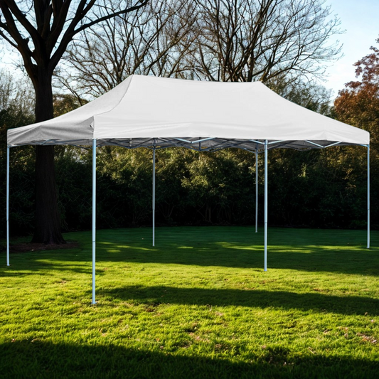 Faltbares Partyzelt 3x6 m in Weiß – wetterfest & UV-beständig | Profi-Gartenzelt